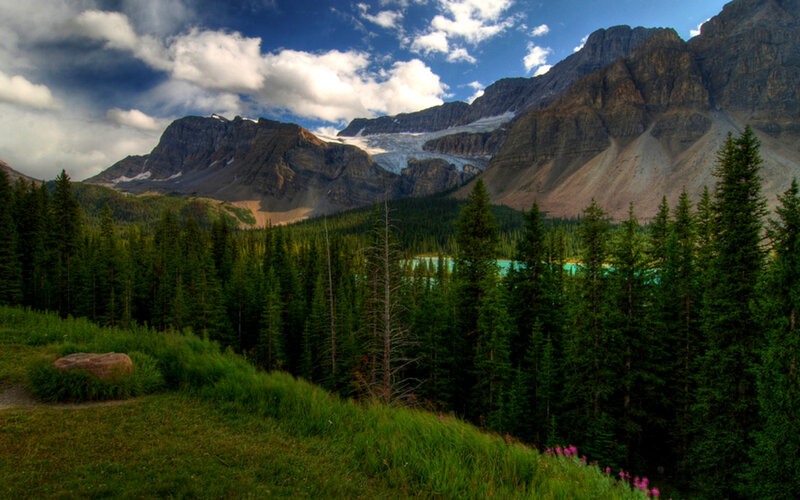 Glacier-fed Lake in Mountains