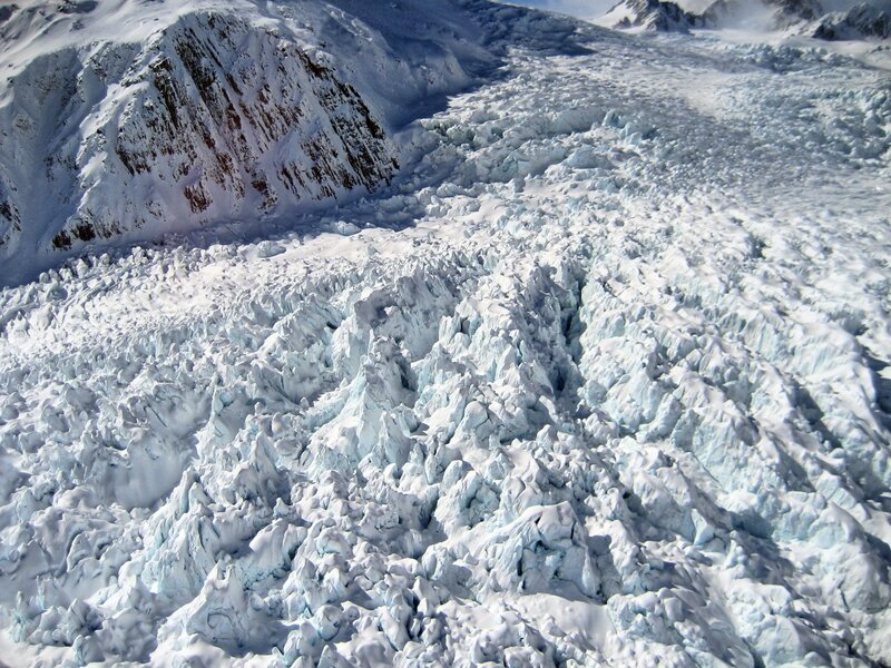 Glacier Field with Crevasses