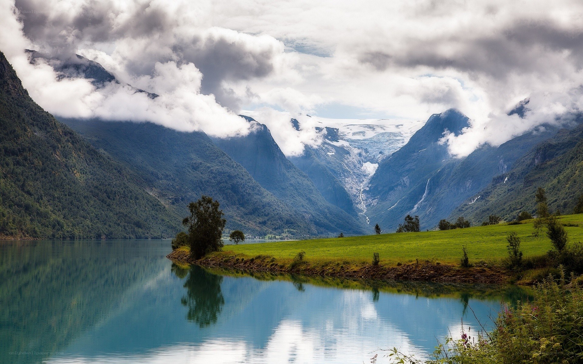 Glacier fjord landscape
