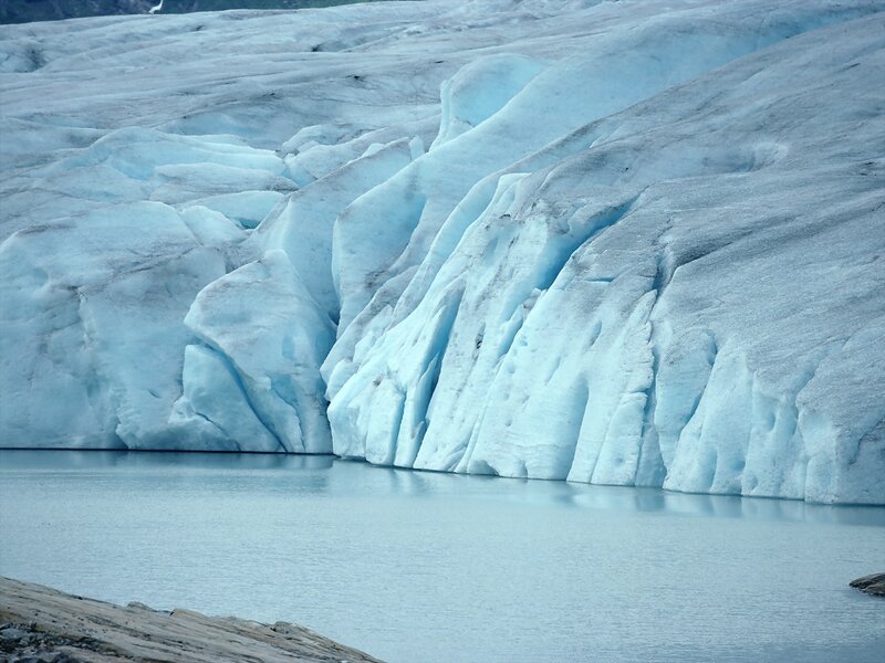 Glacier front with meltwater