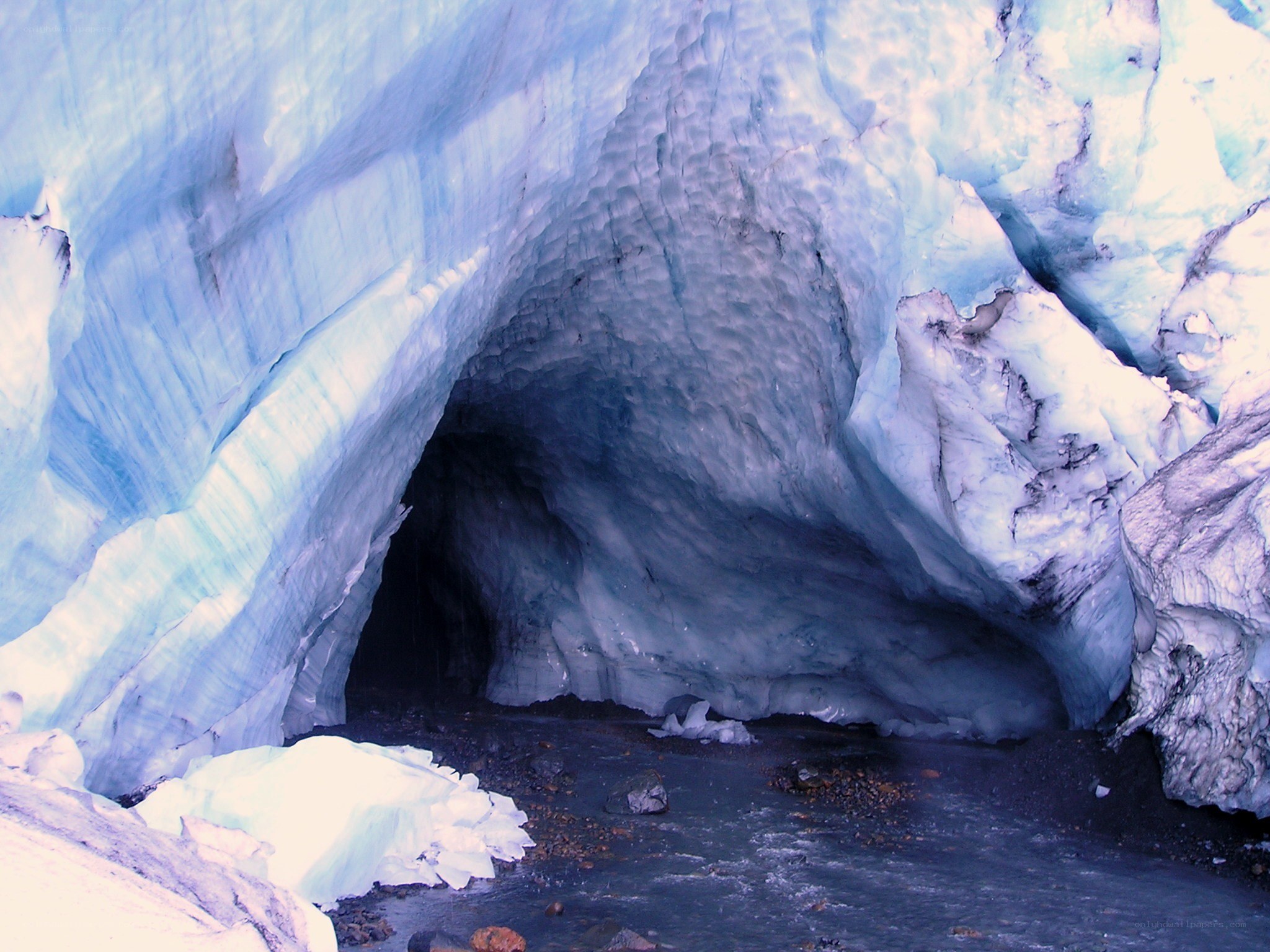 Glacier ice cave entrance