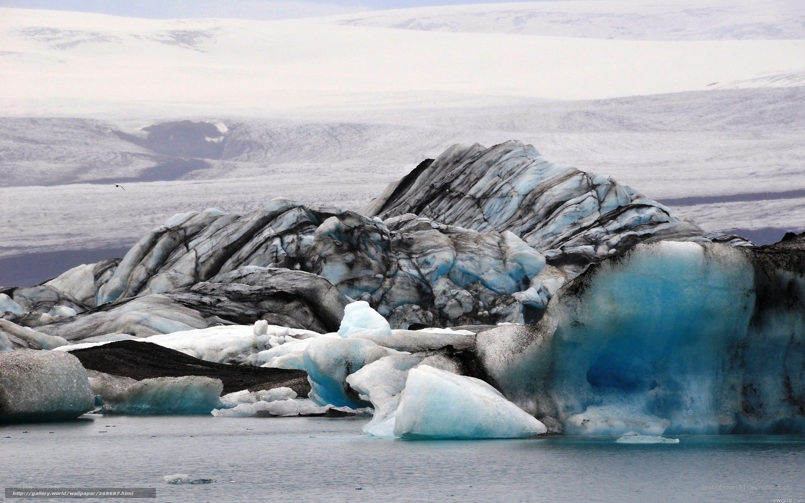 Glacier ice in a lagoon