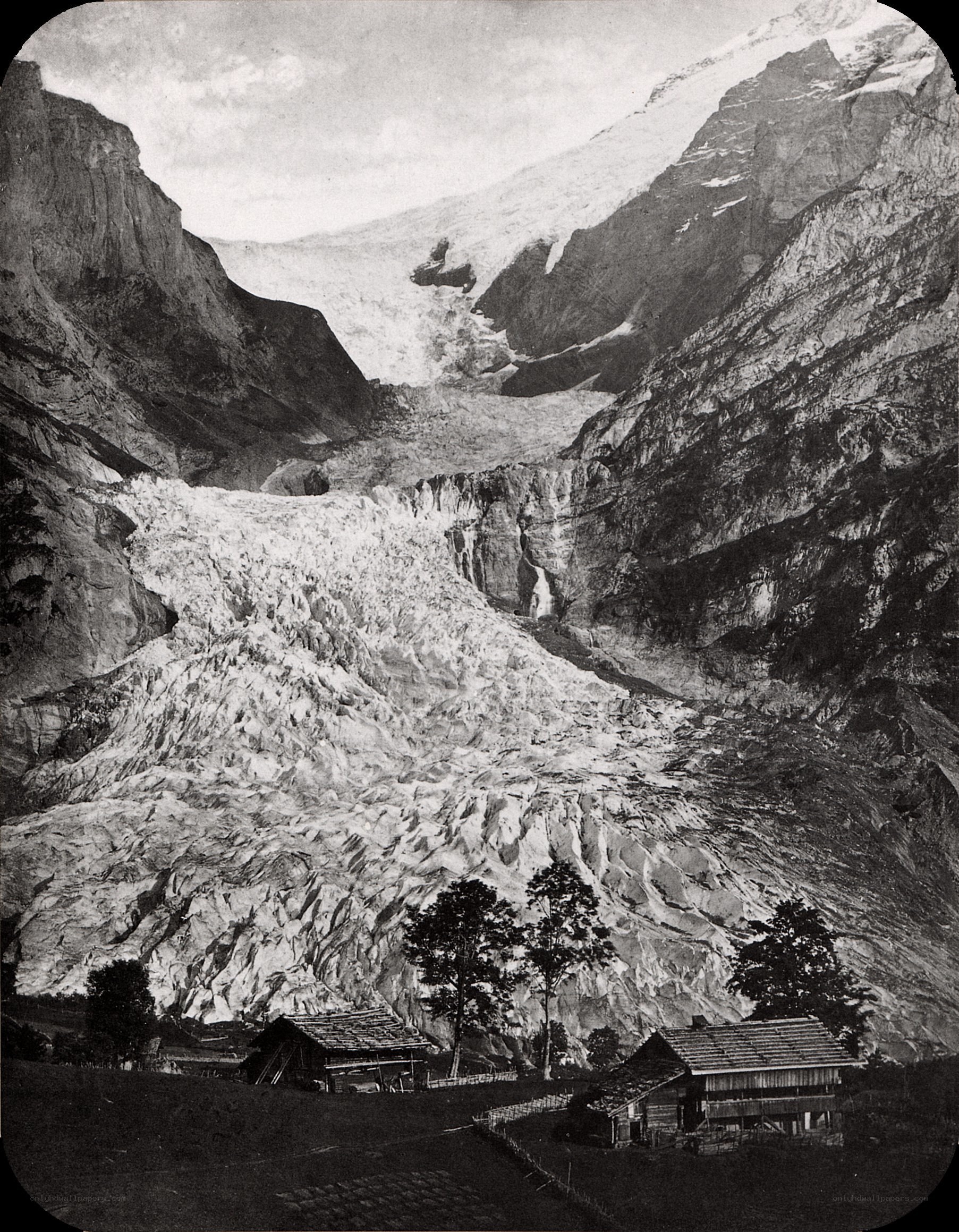 Glacier in a mountain valley