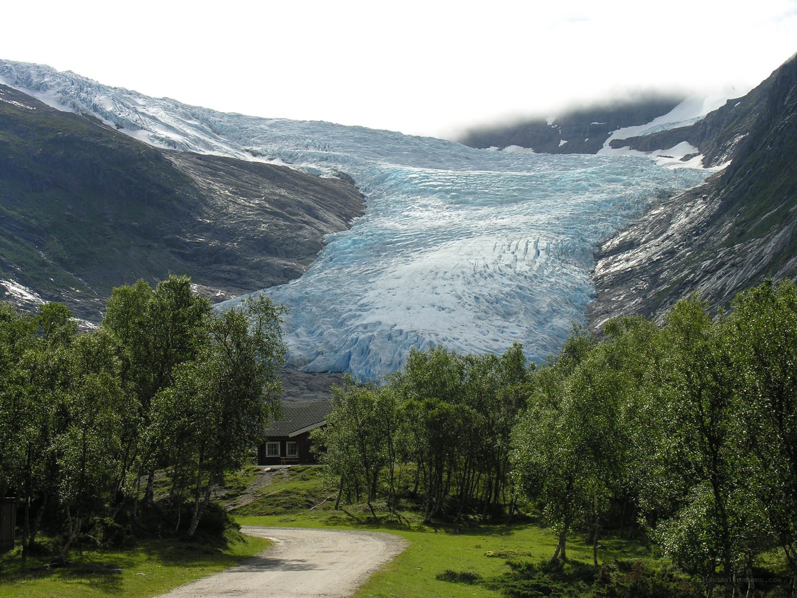 Glacier in a mountain valley
