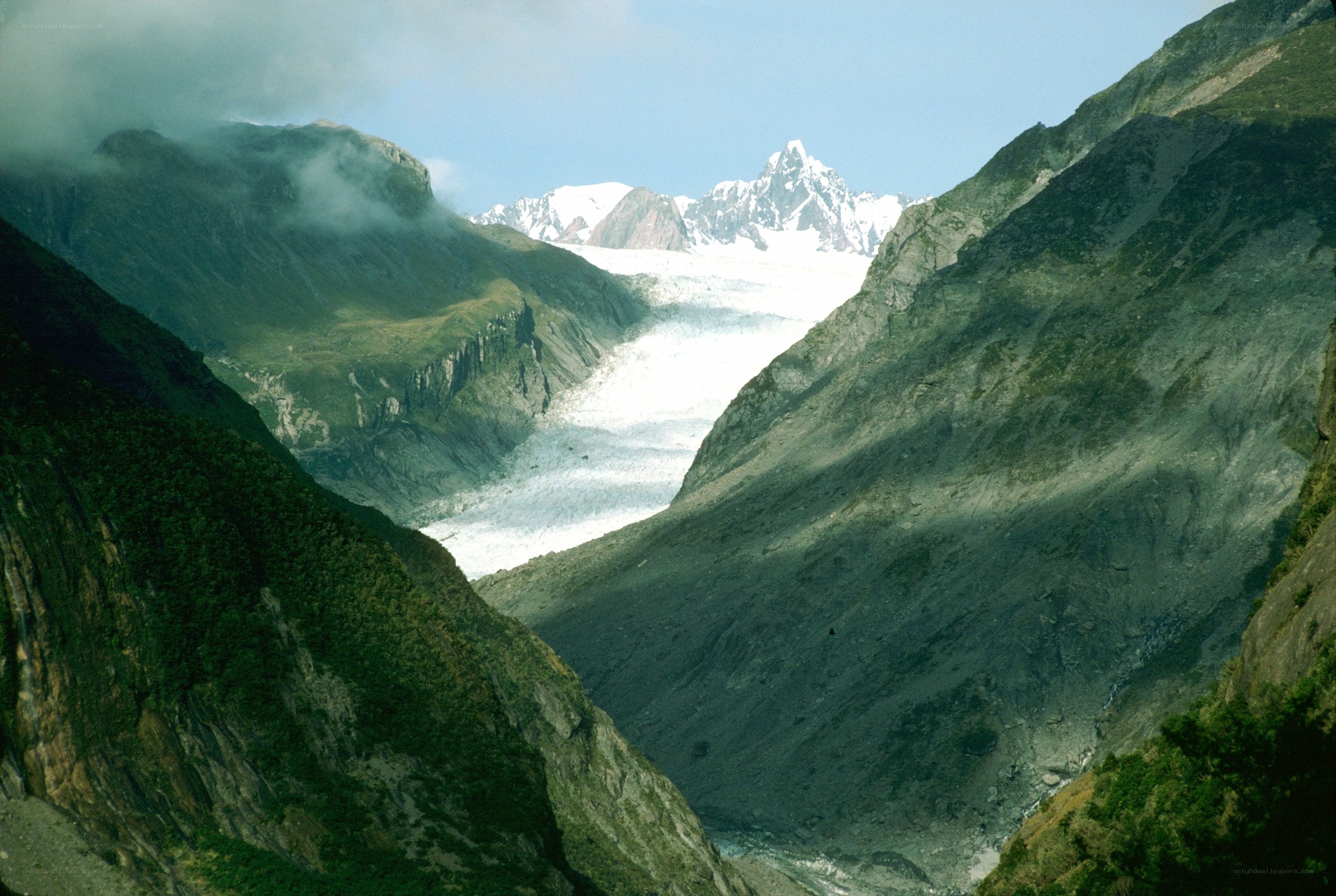 Glacier in a mountain valley