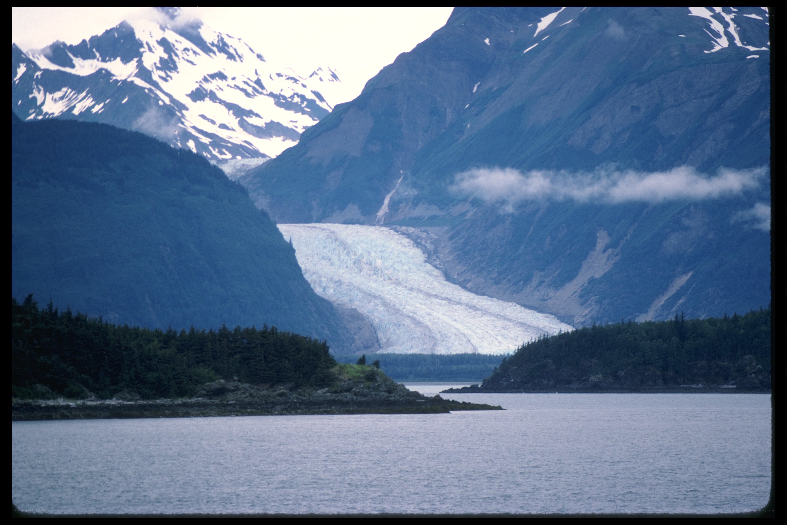 Glacier in a mountain valley
