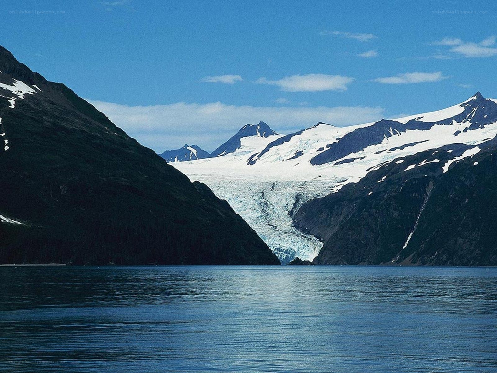 Glacier in a mountain valley