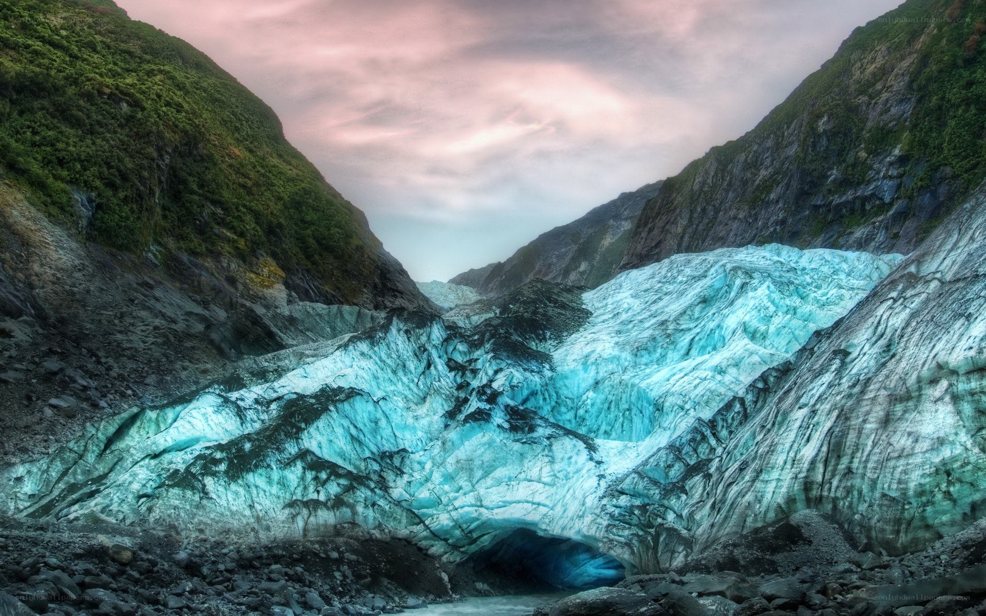 Glacier in a mountain valley