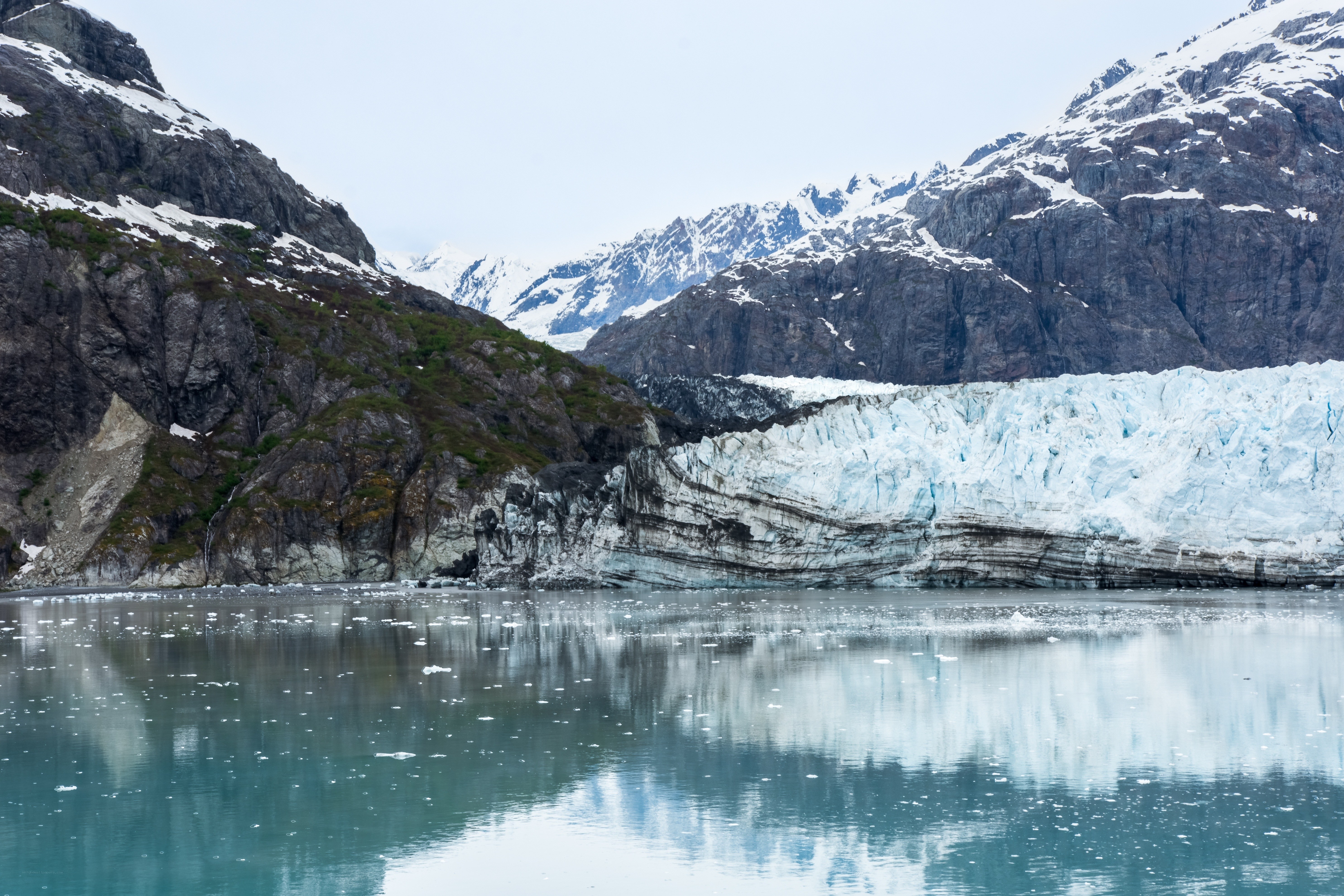 Glacier in a mountainous landscape