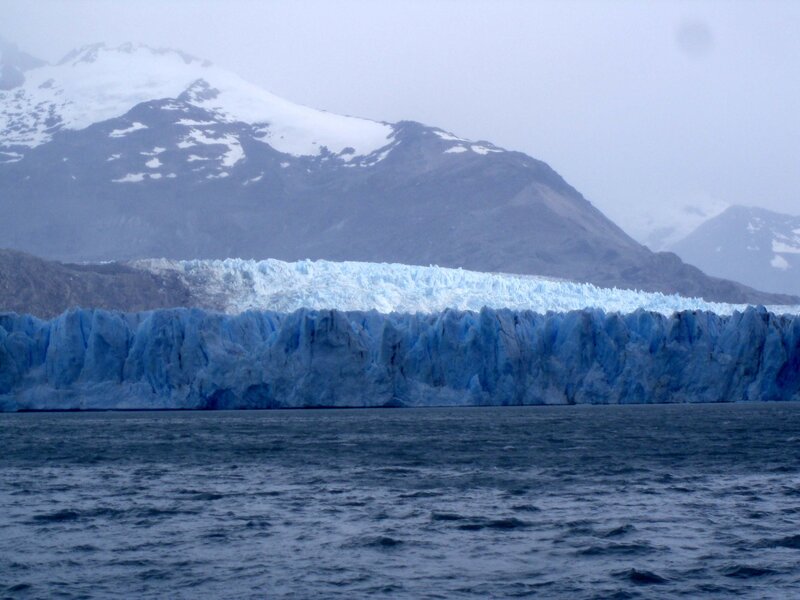 Glacier in a mountainous region