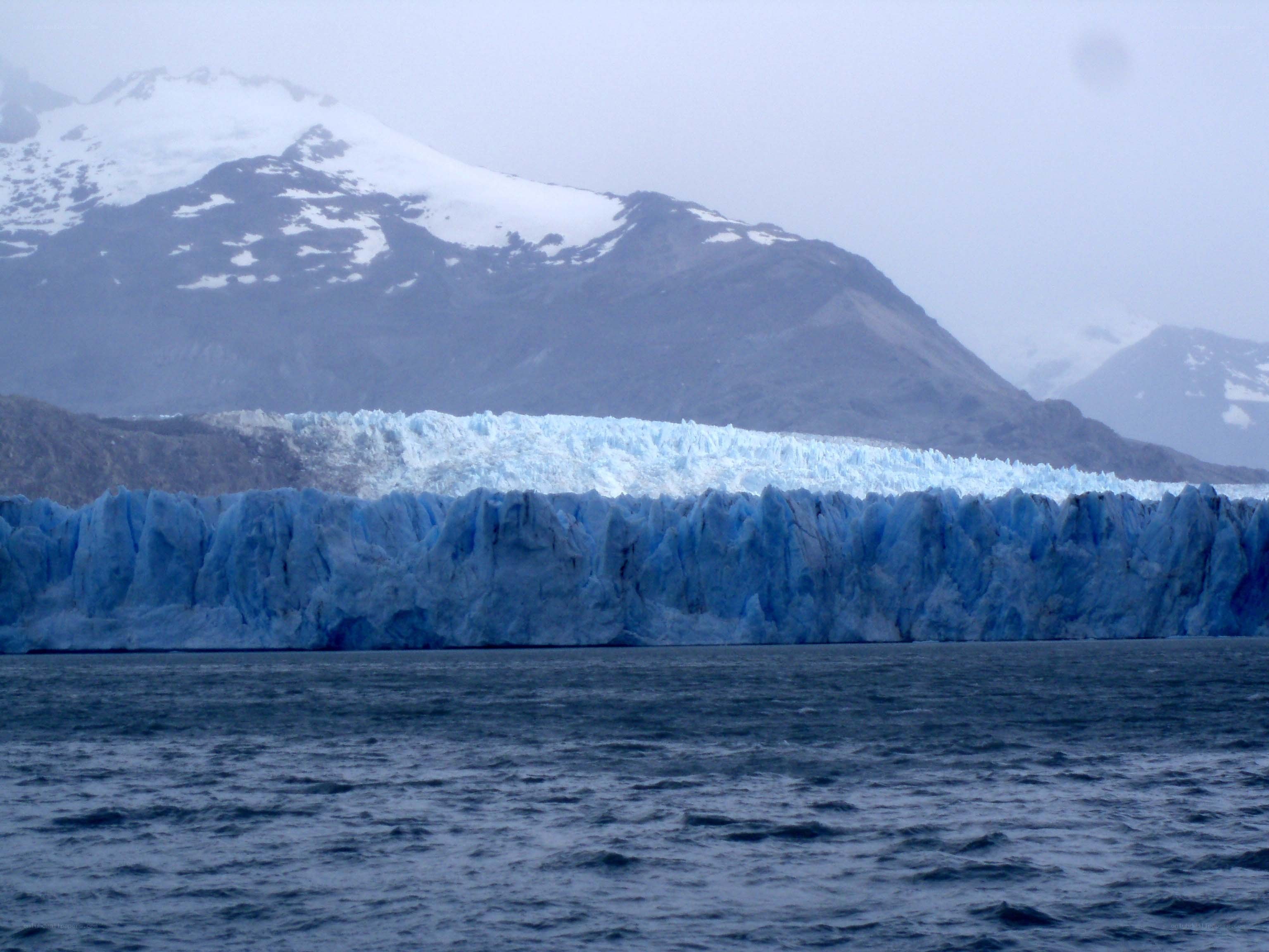 Glacier in a mountainous region