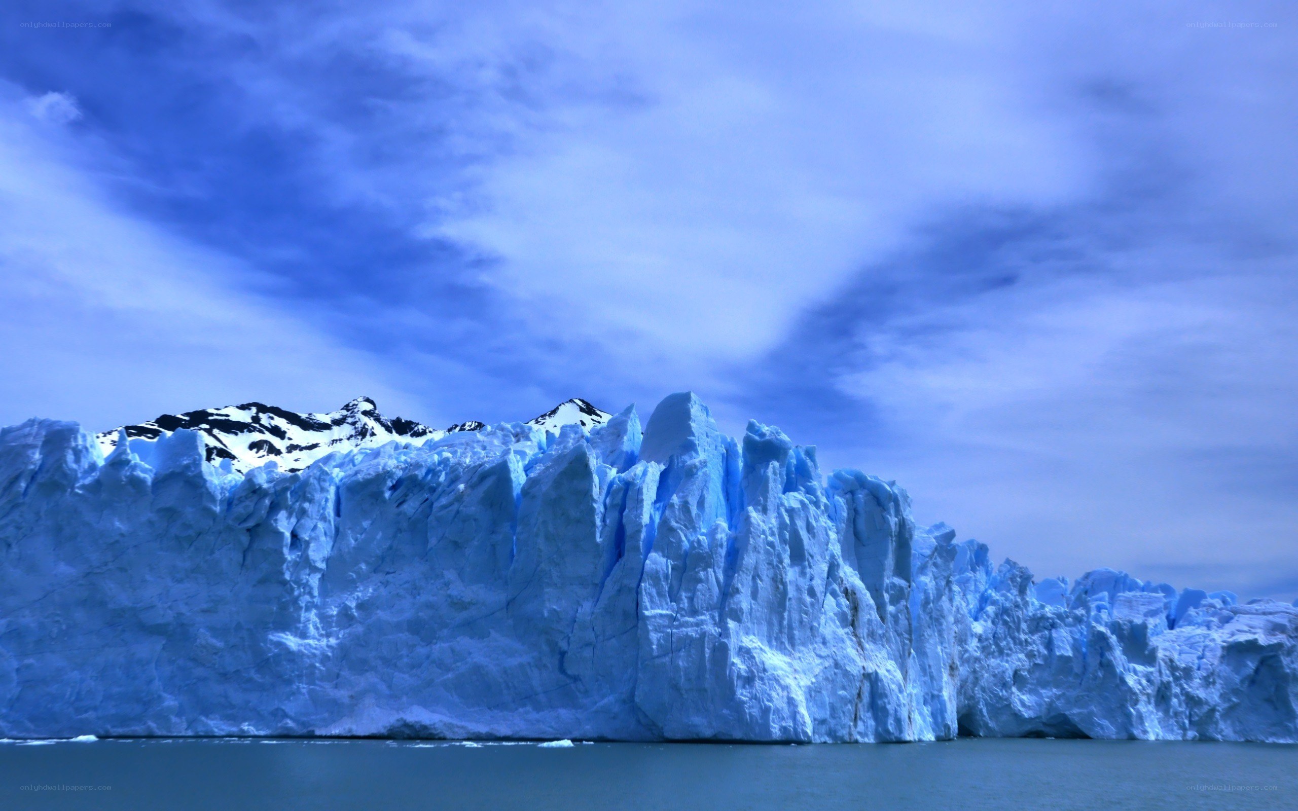 Glacier in blue light