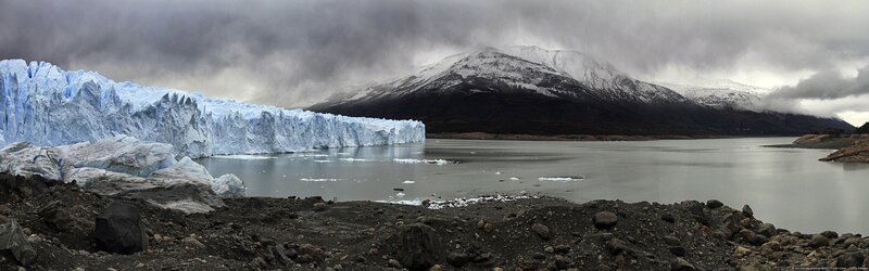 Glacier in Lake — Blue, Dramatic