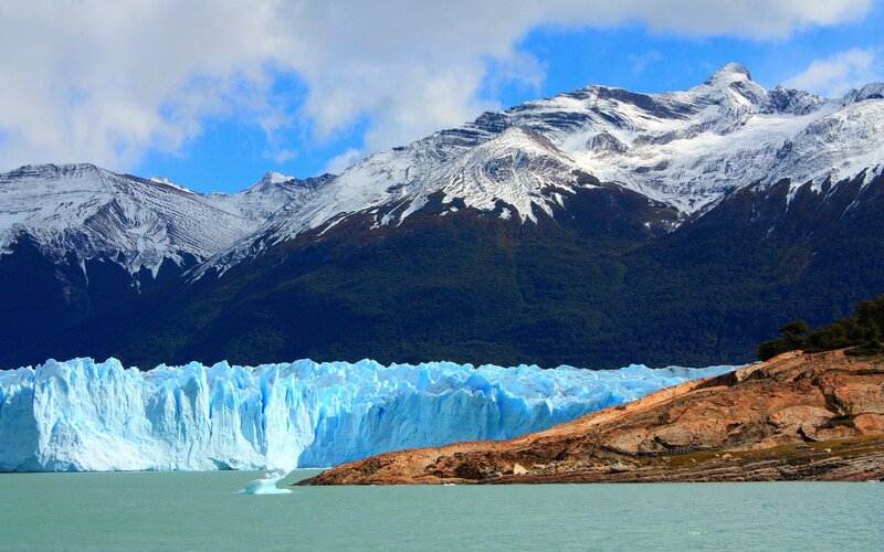 Glacier in Mountain Lake