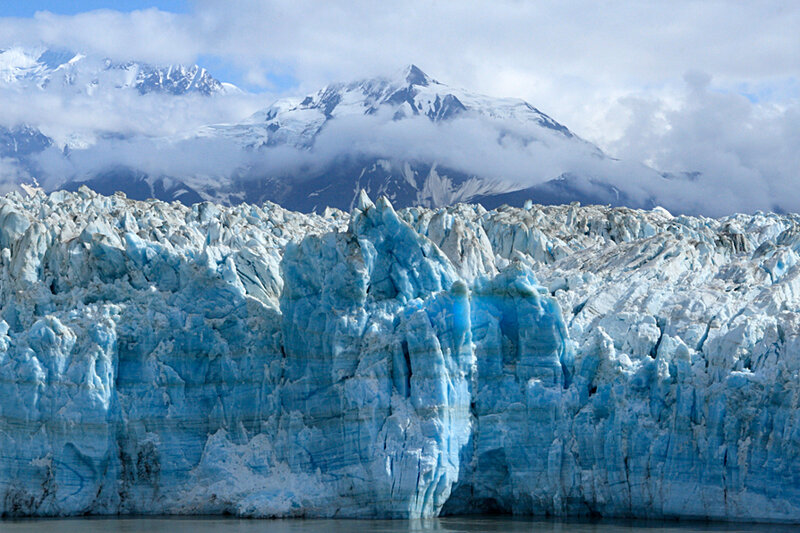 Glacier in mountain landscape