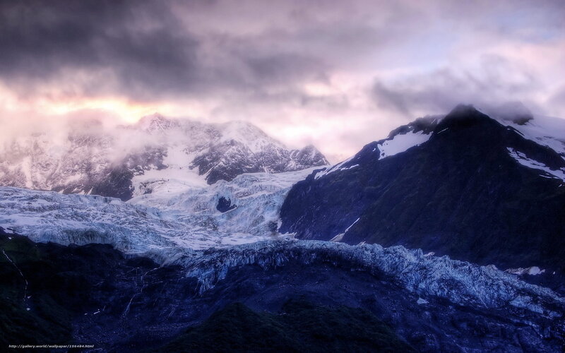 Glacier in mountain landscape