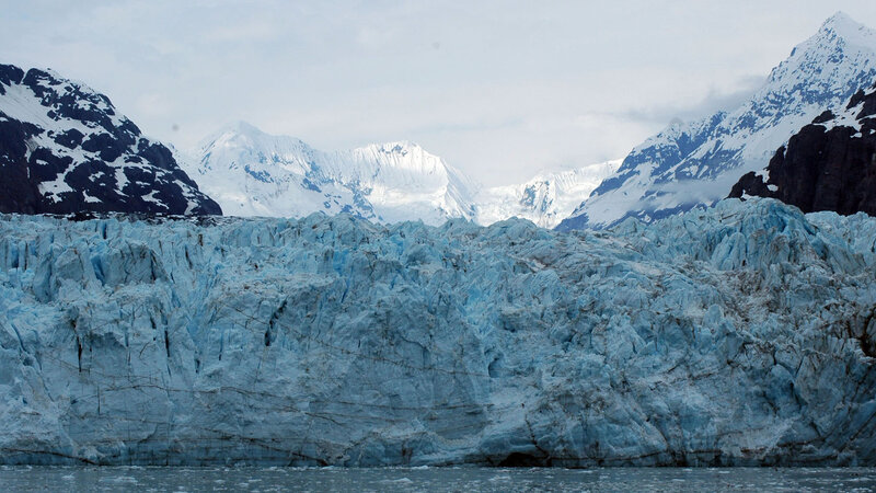 Glacier in Mountain Range — Blue, Cold, Photograph