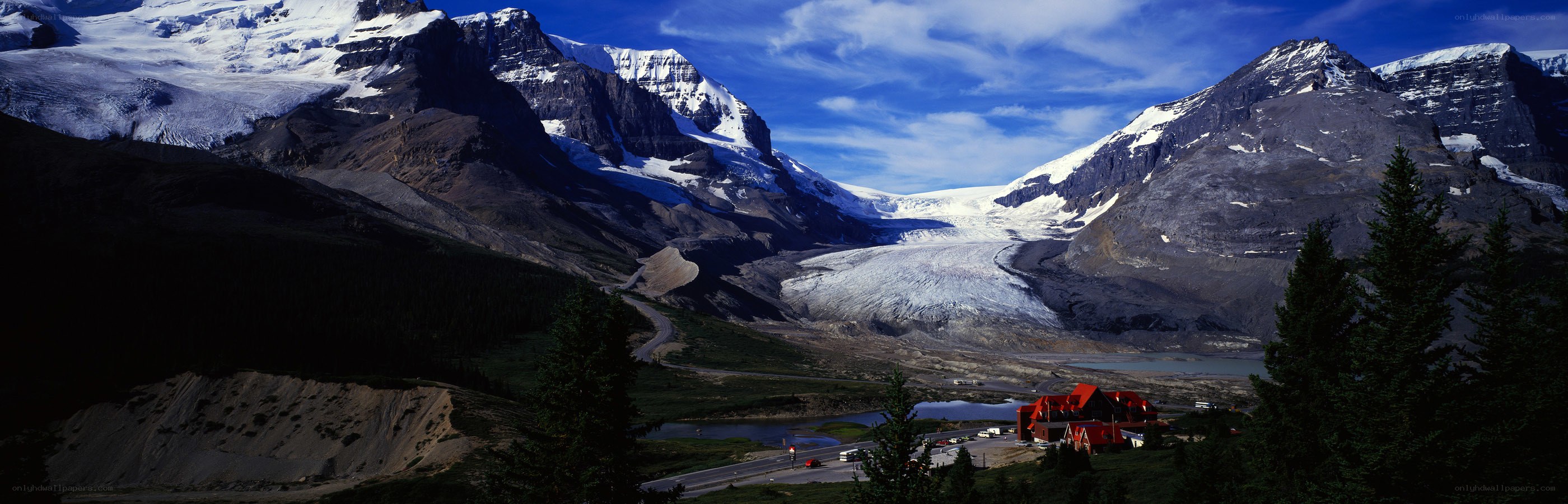 Glacier in mountain valley