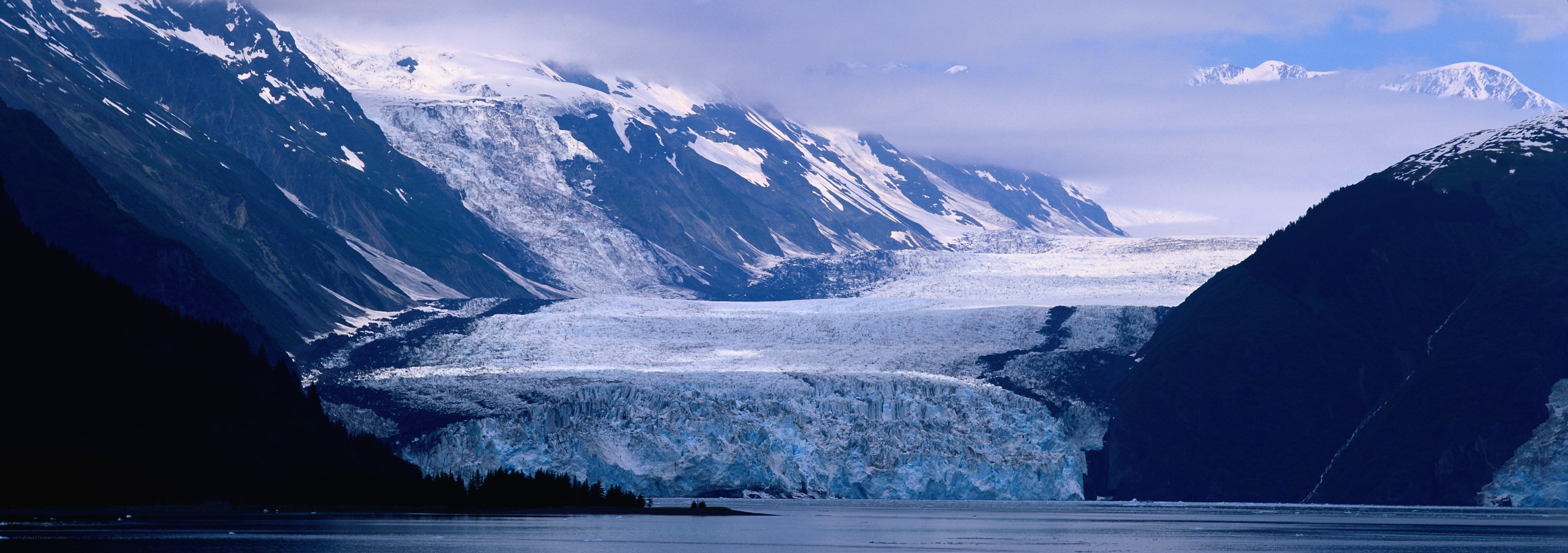 Glacier in mountain valley