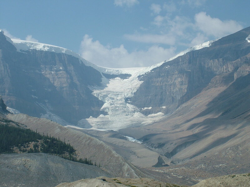 Glacier in mountain valley