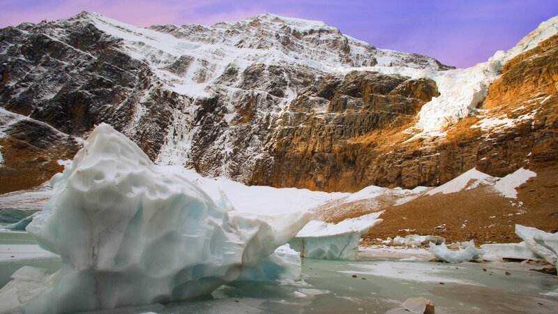 Glacier in mountain valley
