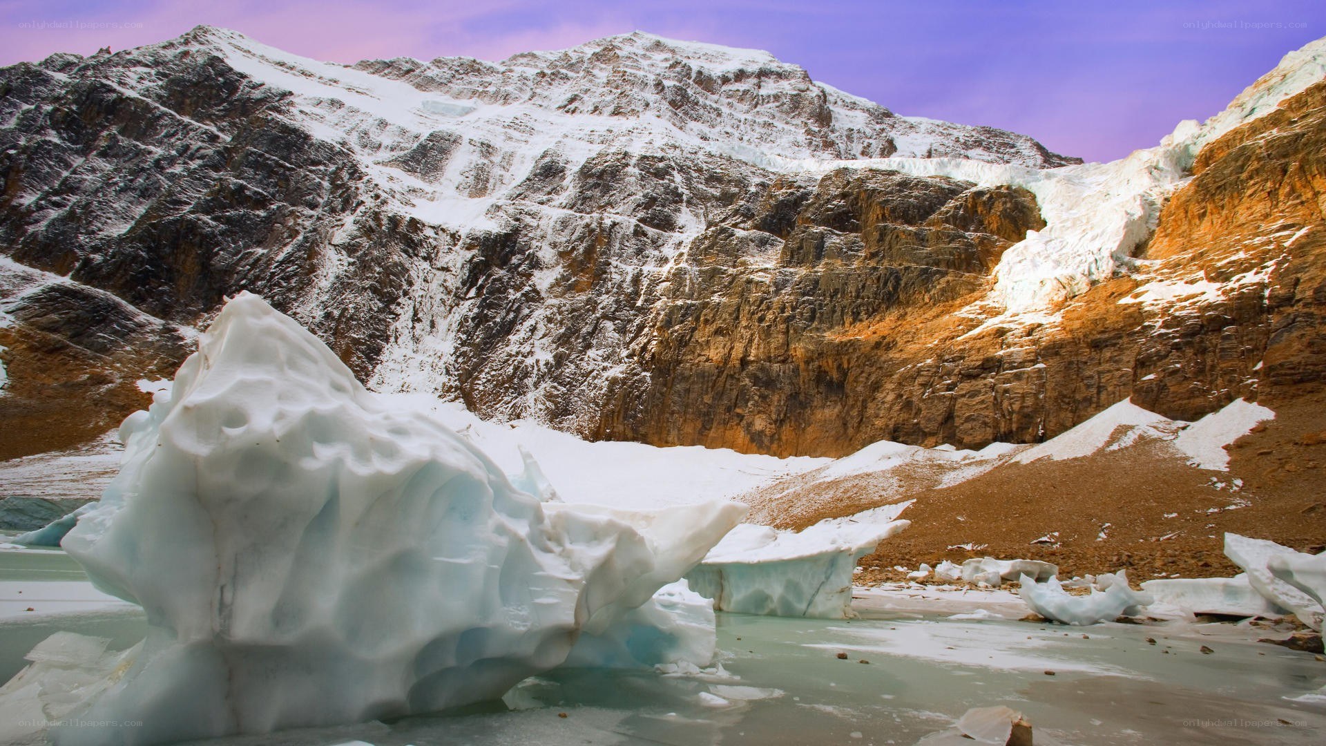 Glacier in mountain valley