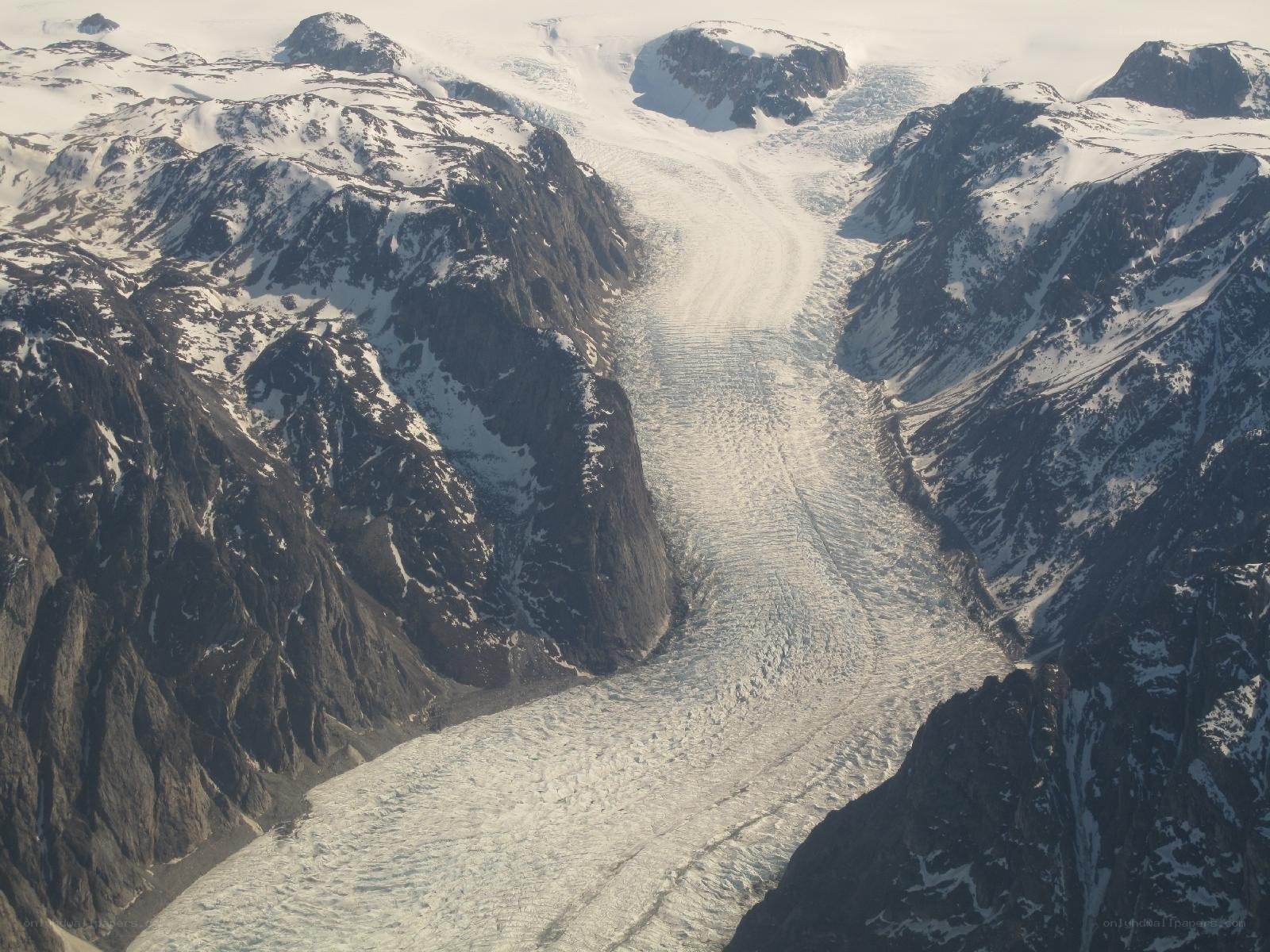 Glacier in mountain valley