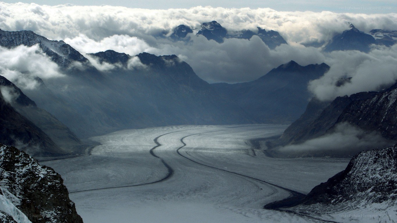 Glacier in mountain valley