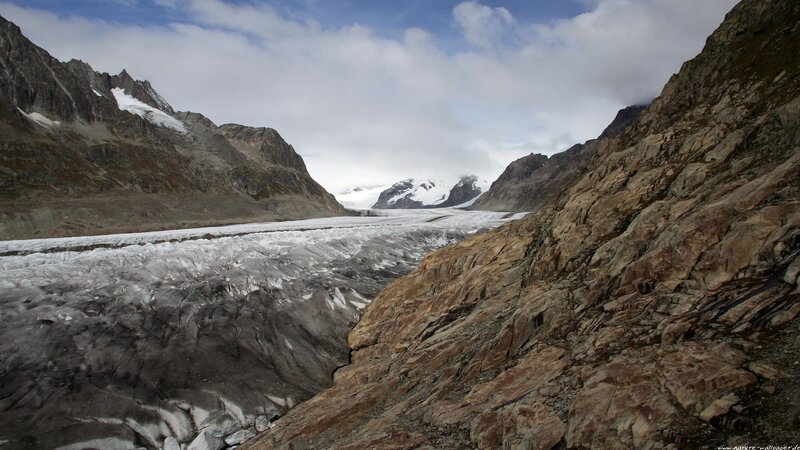 glacier in mountain valley
