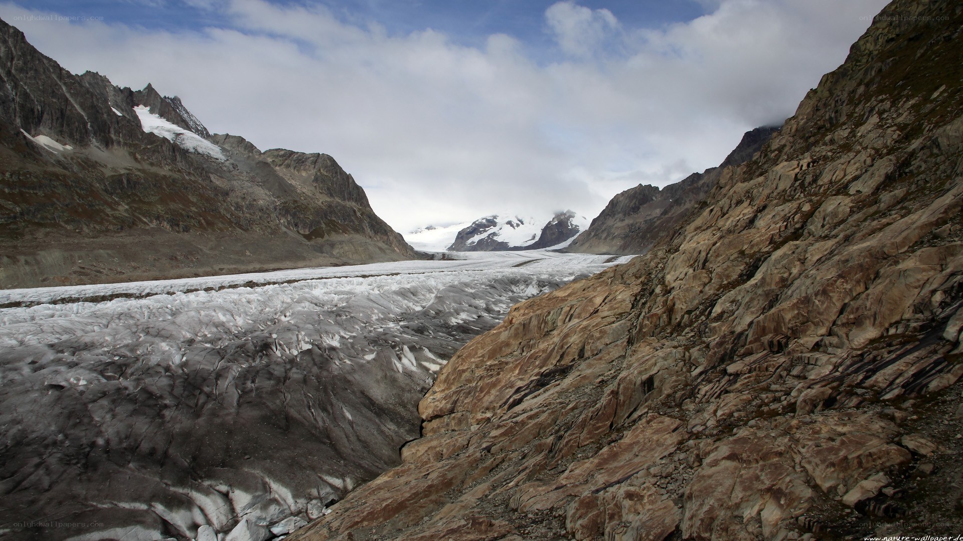 glacier in mountain valley