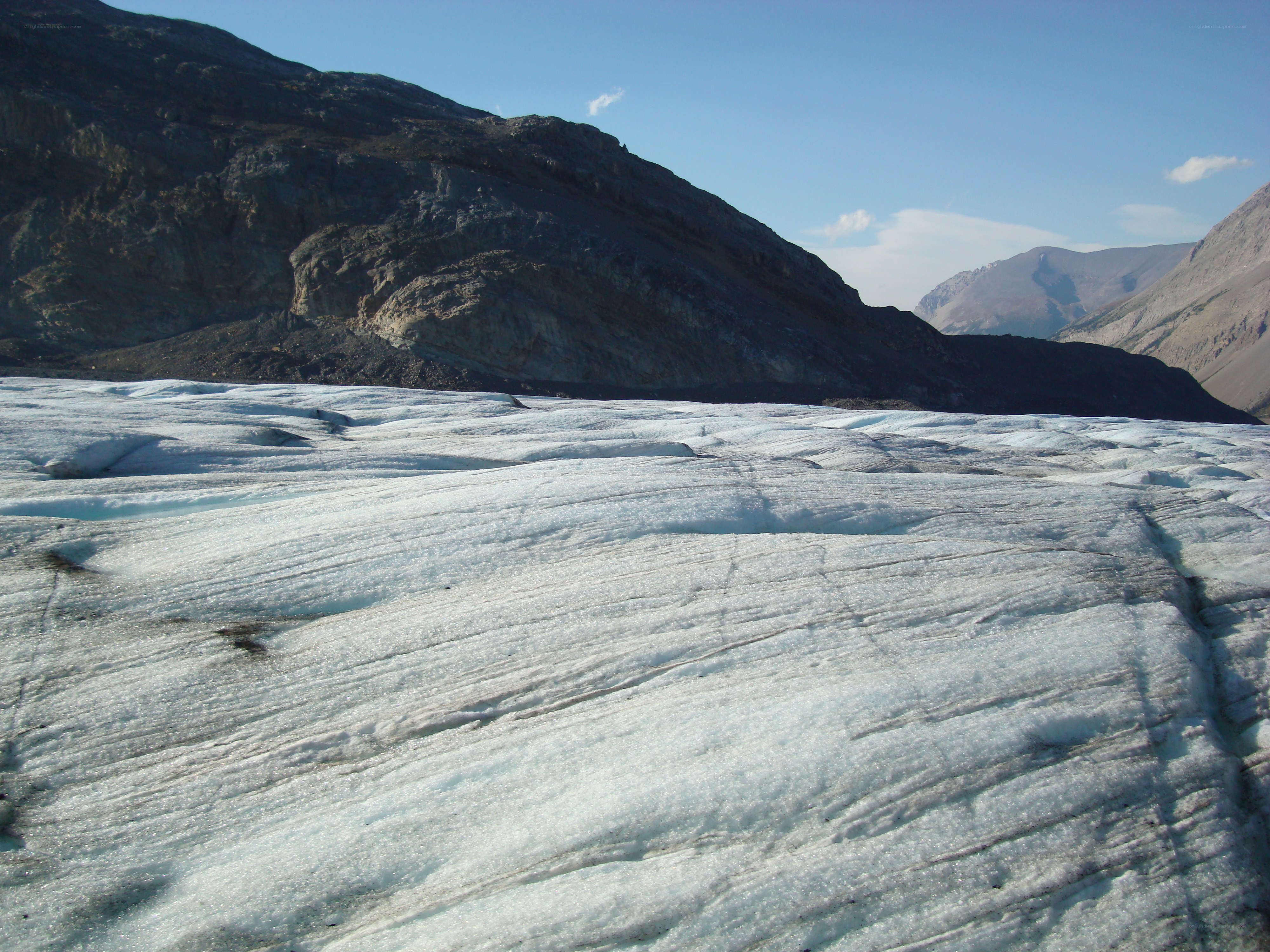 Glacier in mountain valley