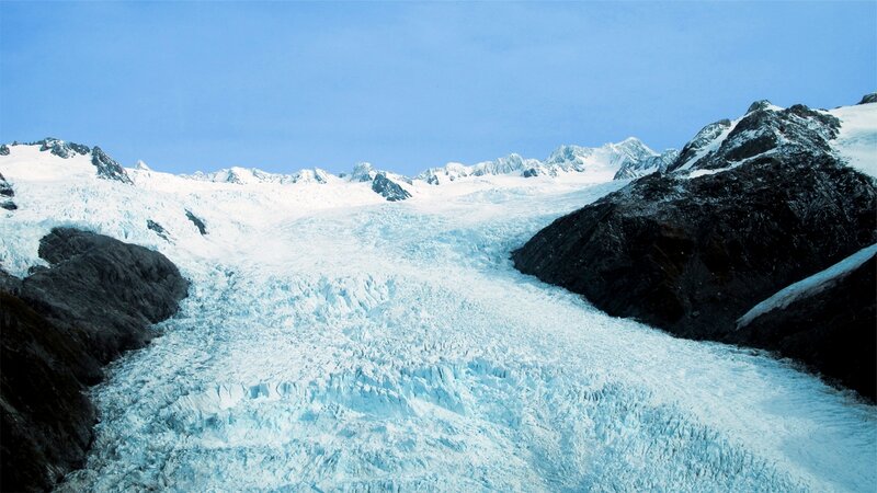 glacier in mountain valley
