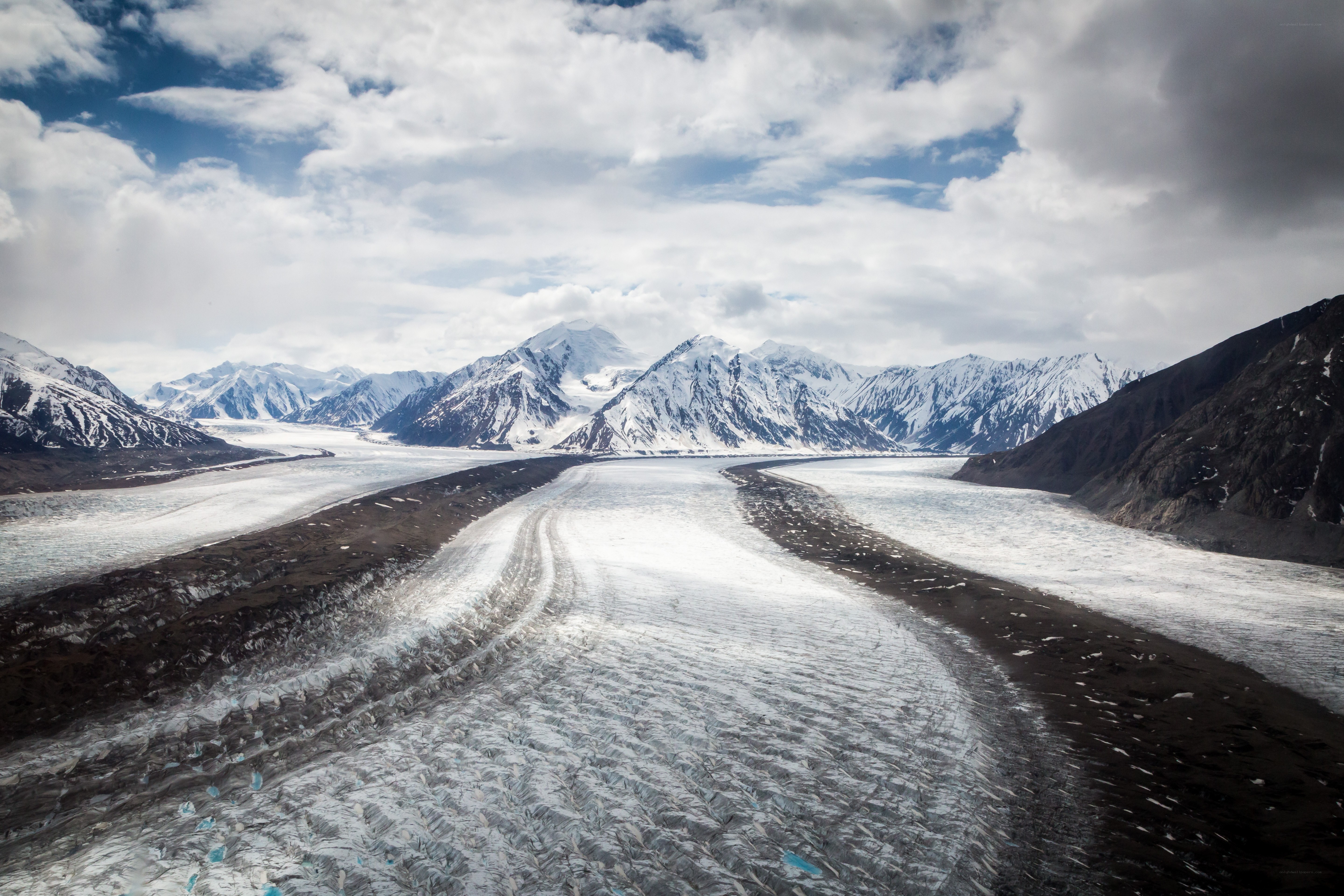 Glacier in mountain valley