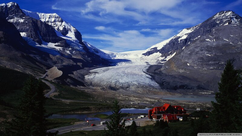 Glacier in Mountain Valley — Blue, Dramatic, Afternoon, Photograph, Mountains