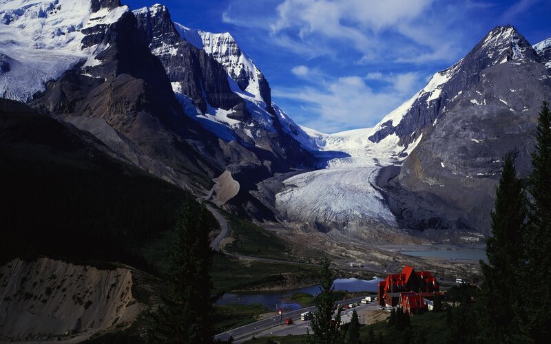 Glacier in Mountain Valley — Blue