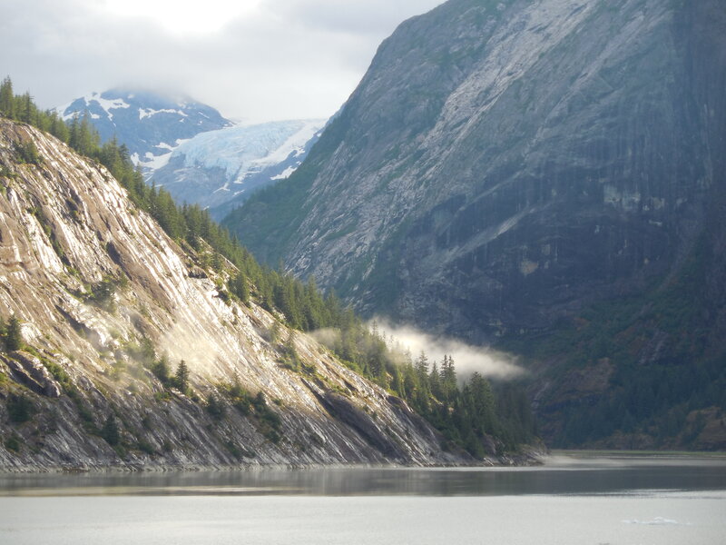 Glacier in Mountain Valley — Gray, Serene, Morning