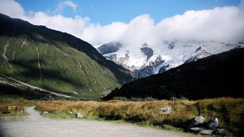 Glacier in Mountain Valley — Green, Serene