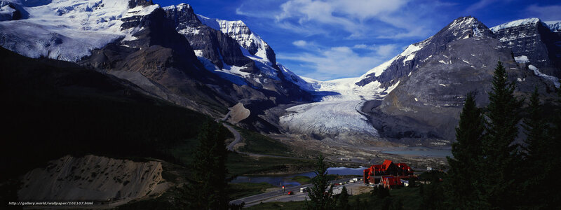 Glacier in mountain valley