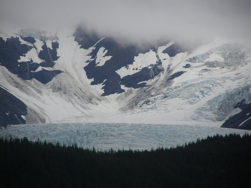 Glacier in Mountain Valley — White, Dramatic