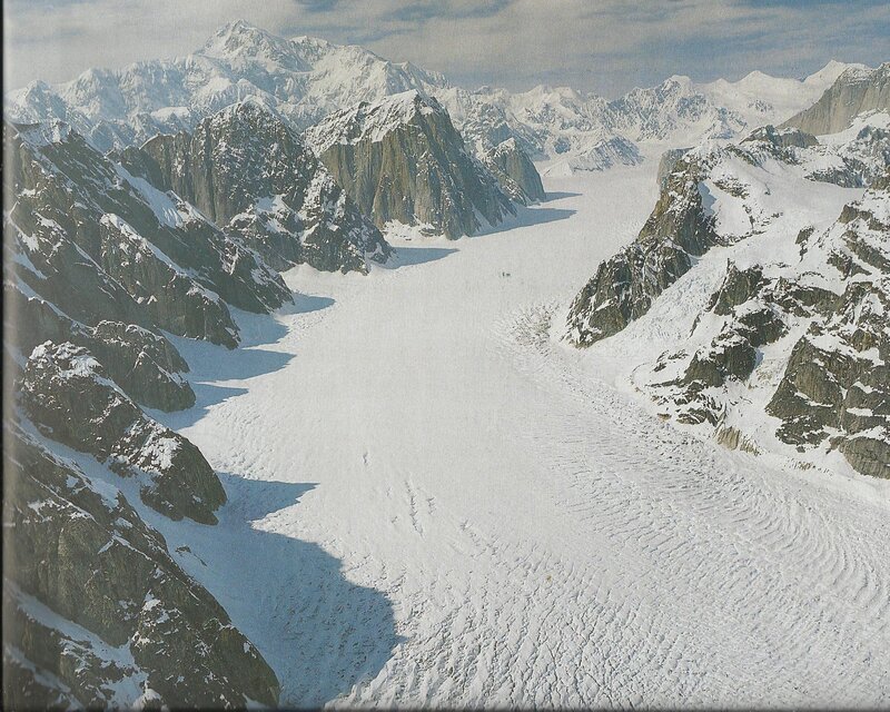 Glacier in Mountain Valley — White, Dramatic, Winter