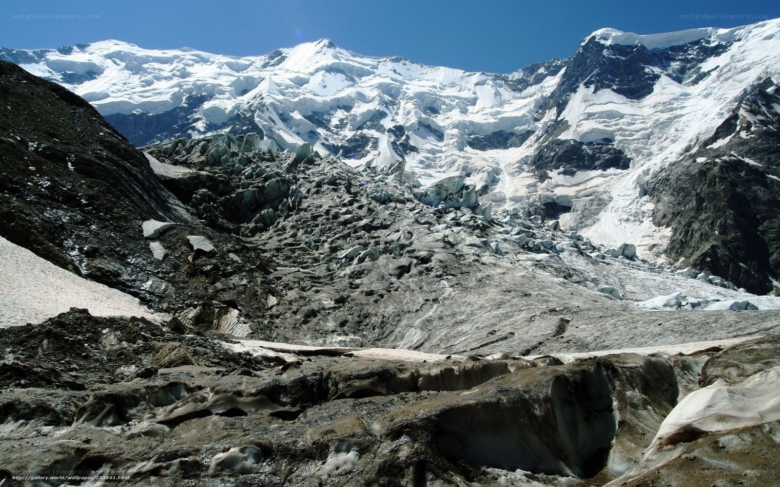 Glacier in the mountains