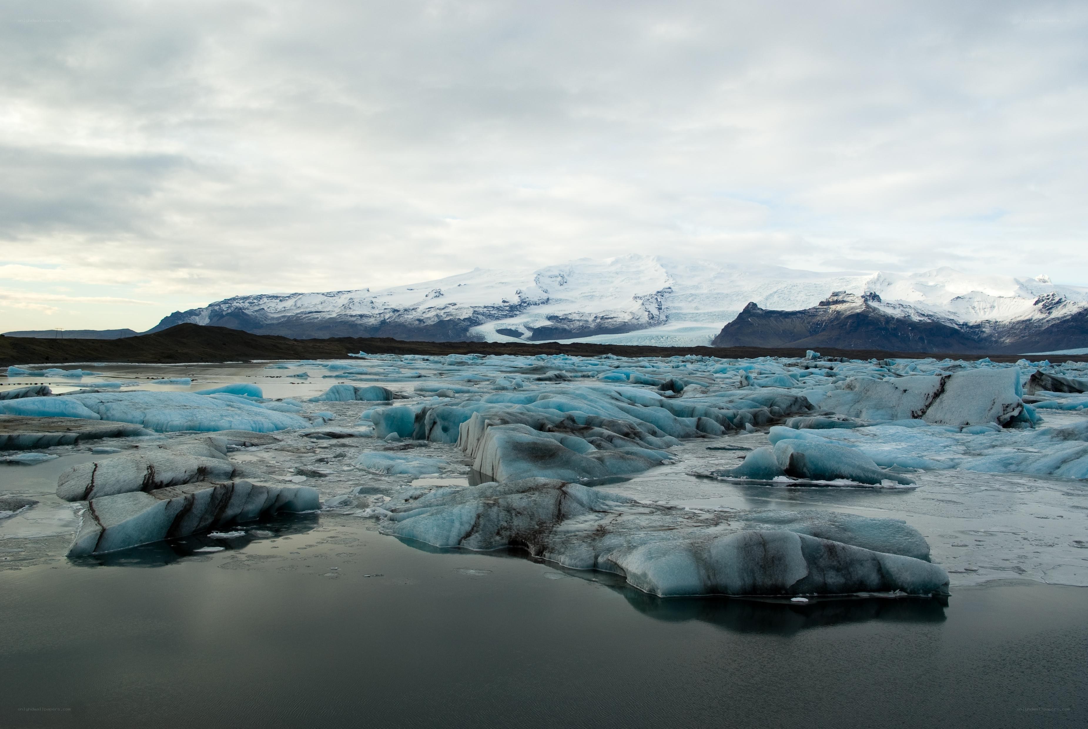 Glacier lagoon with icebergs