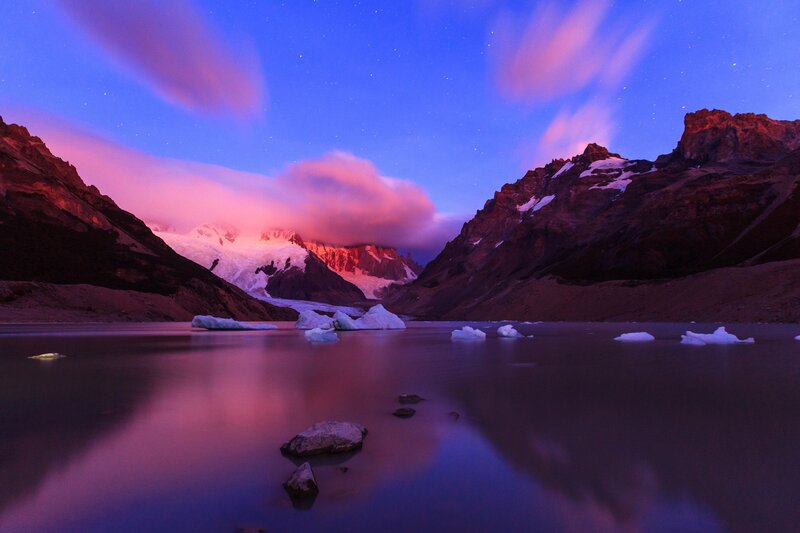 Glacier Lake at Dusk
