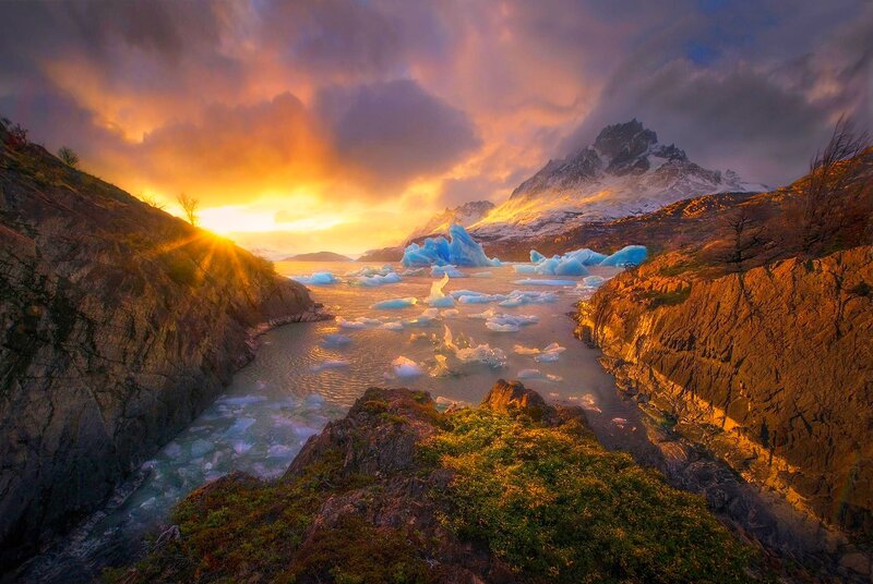 Glacier Lake at Sunset