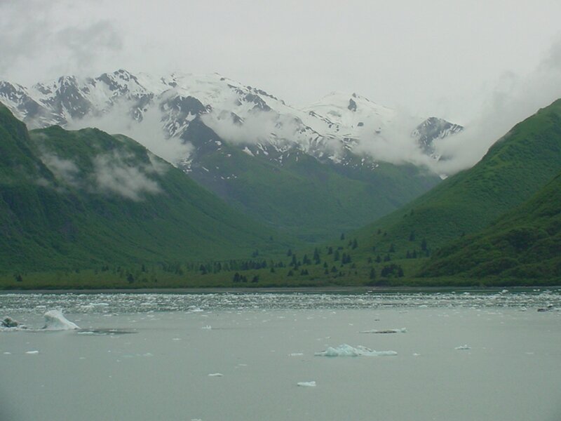 Glacier Lake with Icebergs — Green
