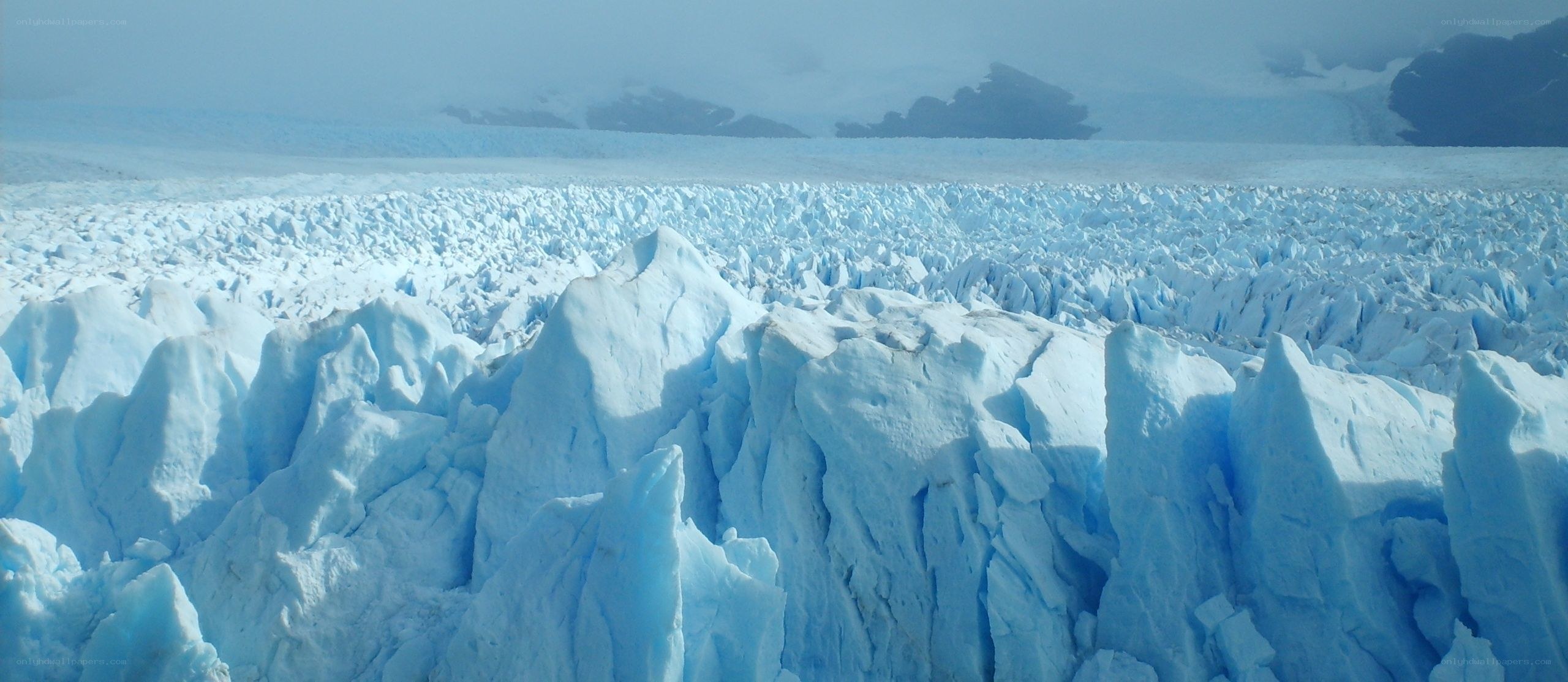 Glacier landscape with ice formations