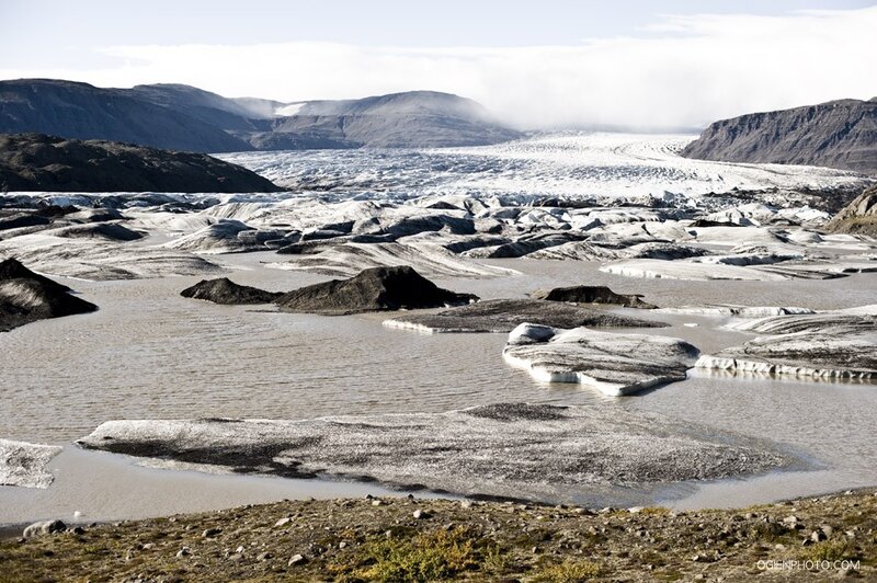 Glacier landscape with meltwater