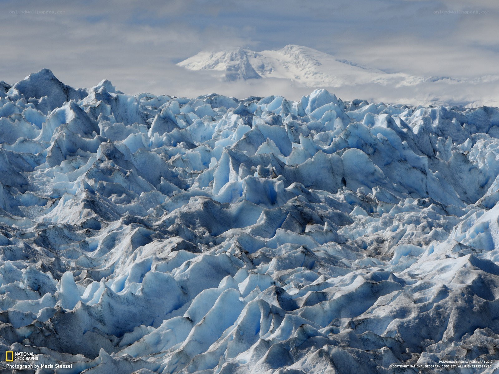 Glacier landscape with mountain