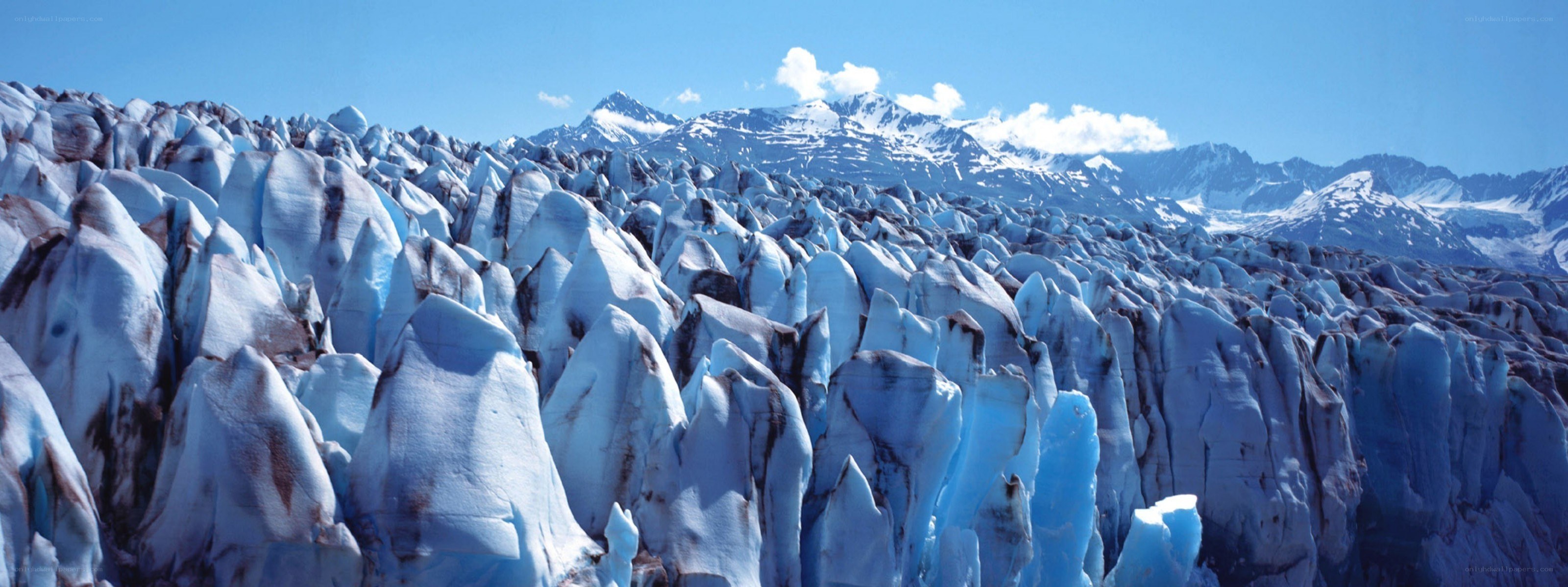 Glacier landscape with mountains