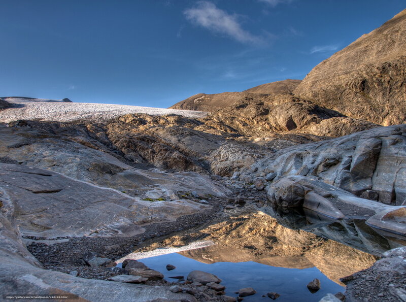 Glacier landscape with reflection